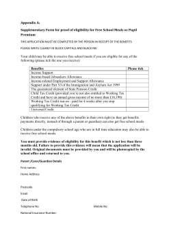 Appendix A: Supplementary Form for proof of eligibility for Free