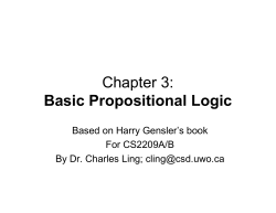 Chapter 3: Basic Propositional Logic