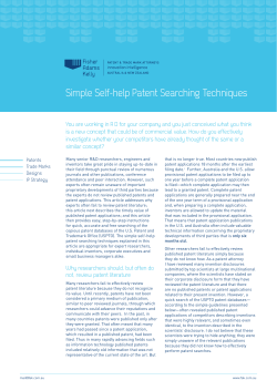 Simple Self-help Patent Searching Techniques