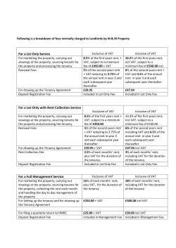 For a Let Only Service For a Full Management Service For a Let