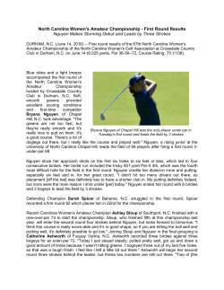 First Round Results Nguyen Makes Stunning Debut and Leads by