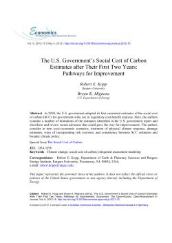 The U.S. Government`s Social Cost of Carbon Estimates after Their