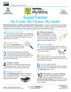Super Tracker, My Foods, My Fitness, My Health