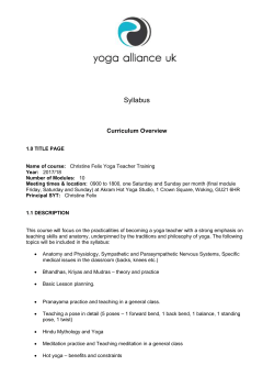 Course Syllabus - Yoga Alliance Professionals