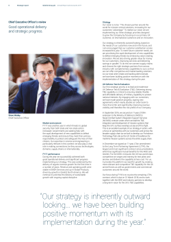 Our strategy is inherently outward looking... we have been