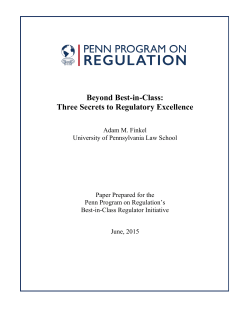 Beyond Best-in-Class: Three Secrets to Regulatory Excellence