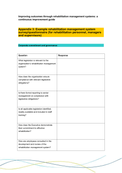 Improving outcomes through rehabilitation management systems: a