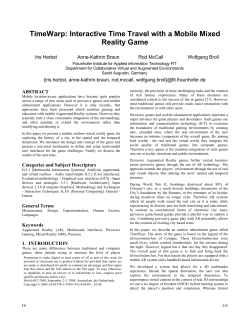 TimeWarp: Interactive Time Travel with a Mobile Mixed Reality Game