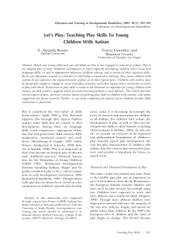 Let`s Play: Teaching Play Skills To Young Children With Autism
