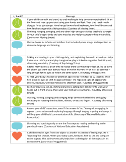 L, T or P? Message If your child can walk and crawl, try crab walking