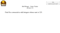 Find five consecutive odd integers whose sum is 325.