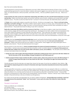 Dear Chair and Committee Members, The bill proposed for