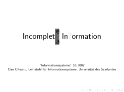 Incomplete Information