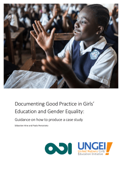Documenting Good Practice in Girls` Education and Gender Equality: