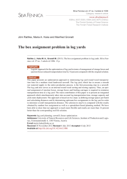 The box assignment problem in log yards