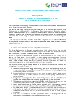 Policy Brief - Interreg Europe