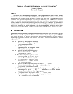 German inherent datives and argument structure