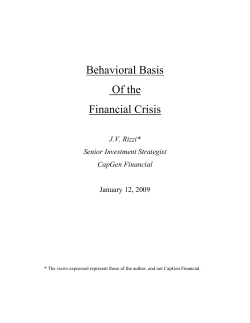 Behavioral Basis of the Financial Crisis Size: 452.5