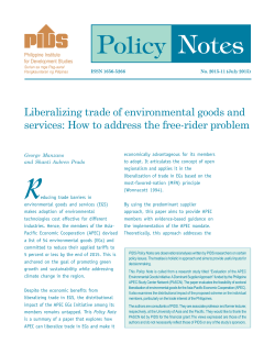 Liberalizing Trade of Environmental Goods and Services