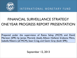 Presentation: FINANCIAL SURVEILLANCE STRATEGY - ONE