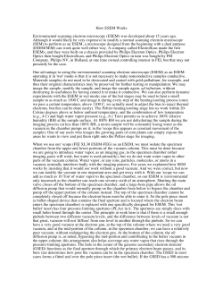 How ESEM Works Environmental scanning electron microscopy