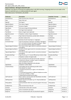 309 Agent Detail DN Calls