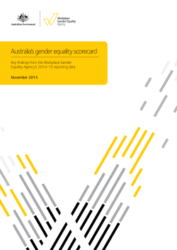 Australia`s gender equality scorecard