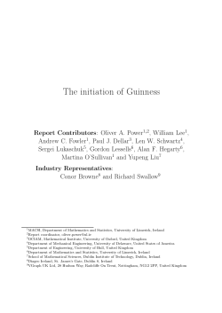 The initiation of Guinness