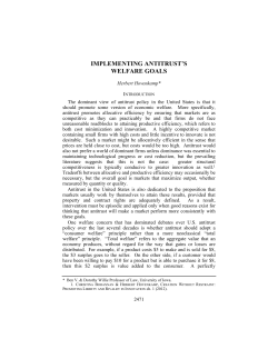 implementing antitrust`s welfare goals