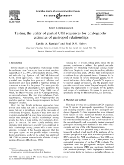 Testing the utility of partial COI sequences for phylogenetic