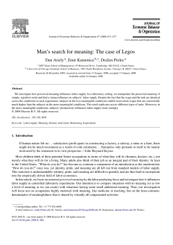 Man`s search for meaning: The case of Legos