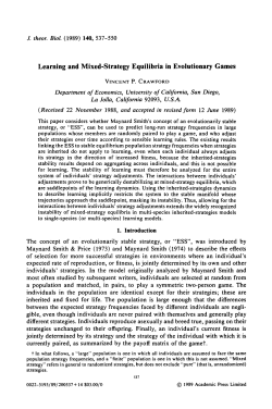 Learning and Mixed-Strategy Equilibria in Evolutionary Games