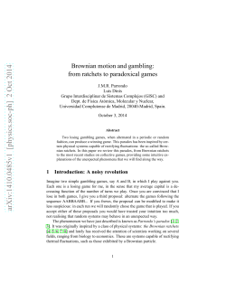 Brownian motion and gambling: from ratchets to paradoxical games