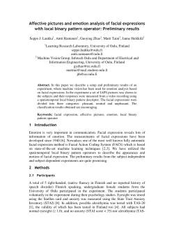 Affective pictures and emotion analysis of facial