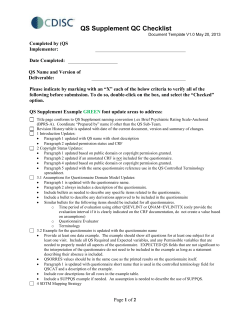 QS Sub-Team - QS Supplement QC_Checklist v1