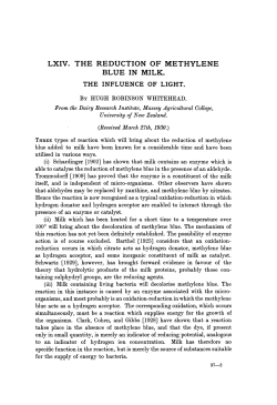 lxiv. the reduction of methylene blue in milk.