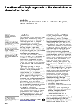 A mathematical logic approach to the shareholder vs