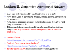 Lecture 7: Generative Adversarial Networks