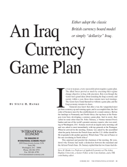 An Iraq Currency Game Plan