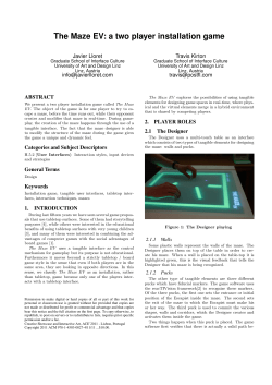 The Maze EV: a two player installation game