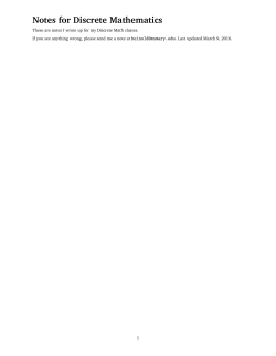Notes for Discrete Mathematics