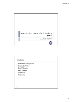 Introduction to Copula Functions Outline