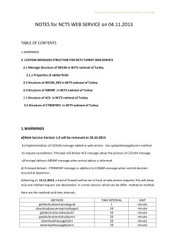 CUSTOM MESSAGES STRUCTURE FOR NCTS TURKEY WEB