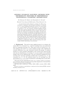 AFFINELY INVARIANT MATCHING METHODS WITH