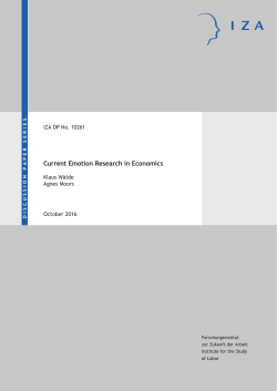Current Emotion Research in Economics