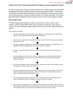 Guidance for Teams: Step by Step Guide to the Sponsor Licence