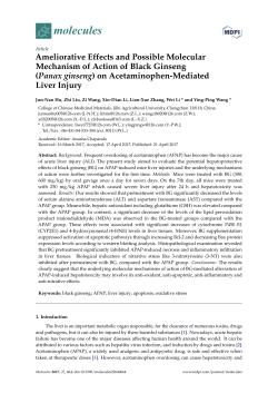 Ameliorative Effects and Possible Molecular Mechanism of Action of