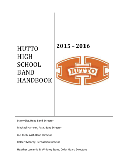 HUTTO HIGH SCHOOL BAND HANDBOOK
