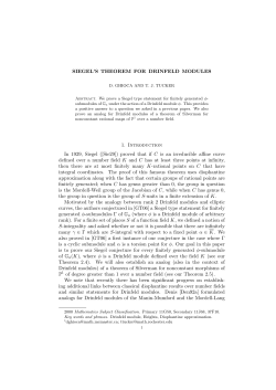SIEGEL`S THEOREM FOR DRINFELD MODULES 1