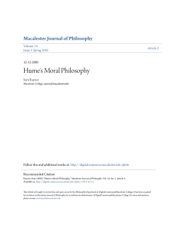 Hume`s Moral Philosophy - DigitalCommons@Macalester College